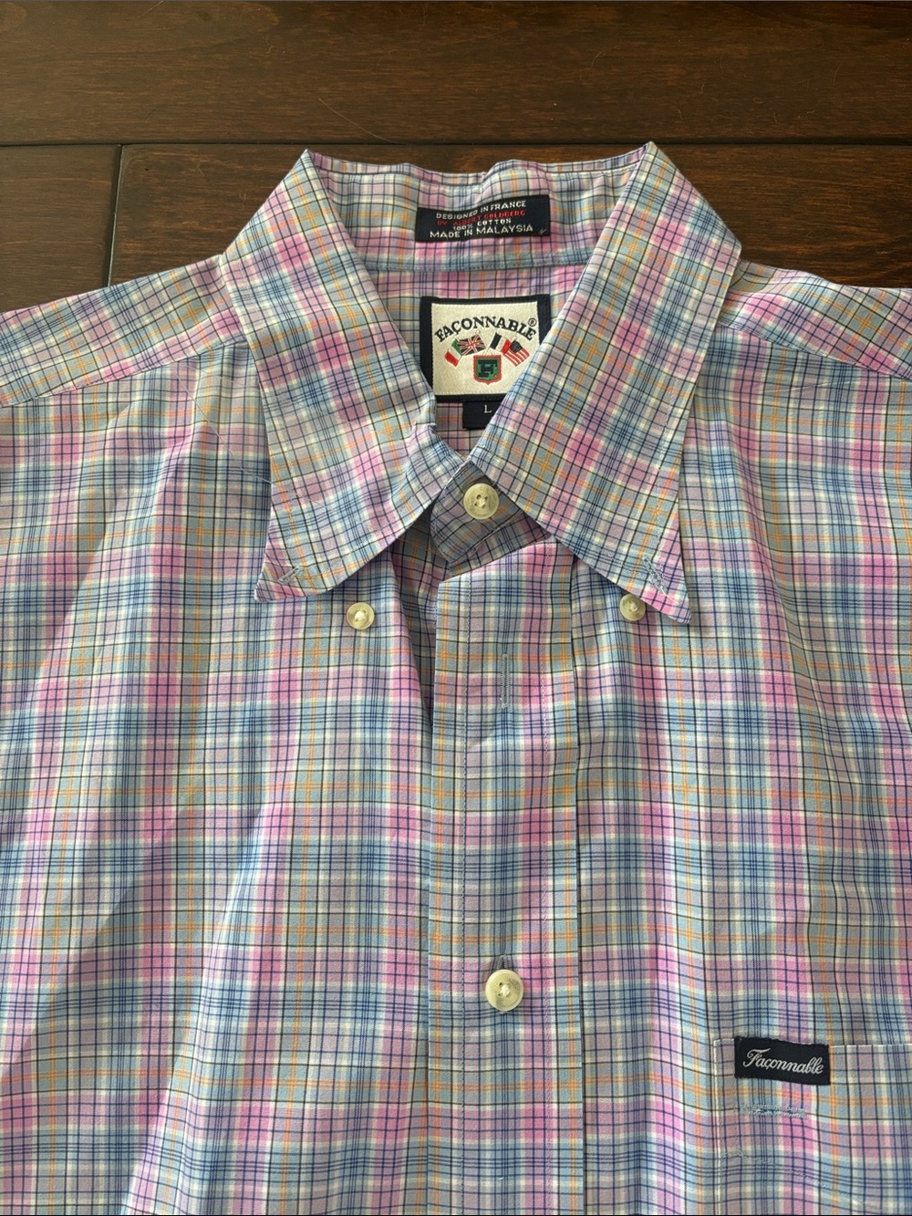 Faconnable Men's Pastel Plaid Button-Down in Pink, Blue, Cream, Green